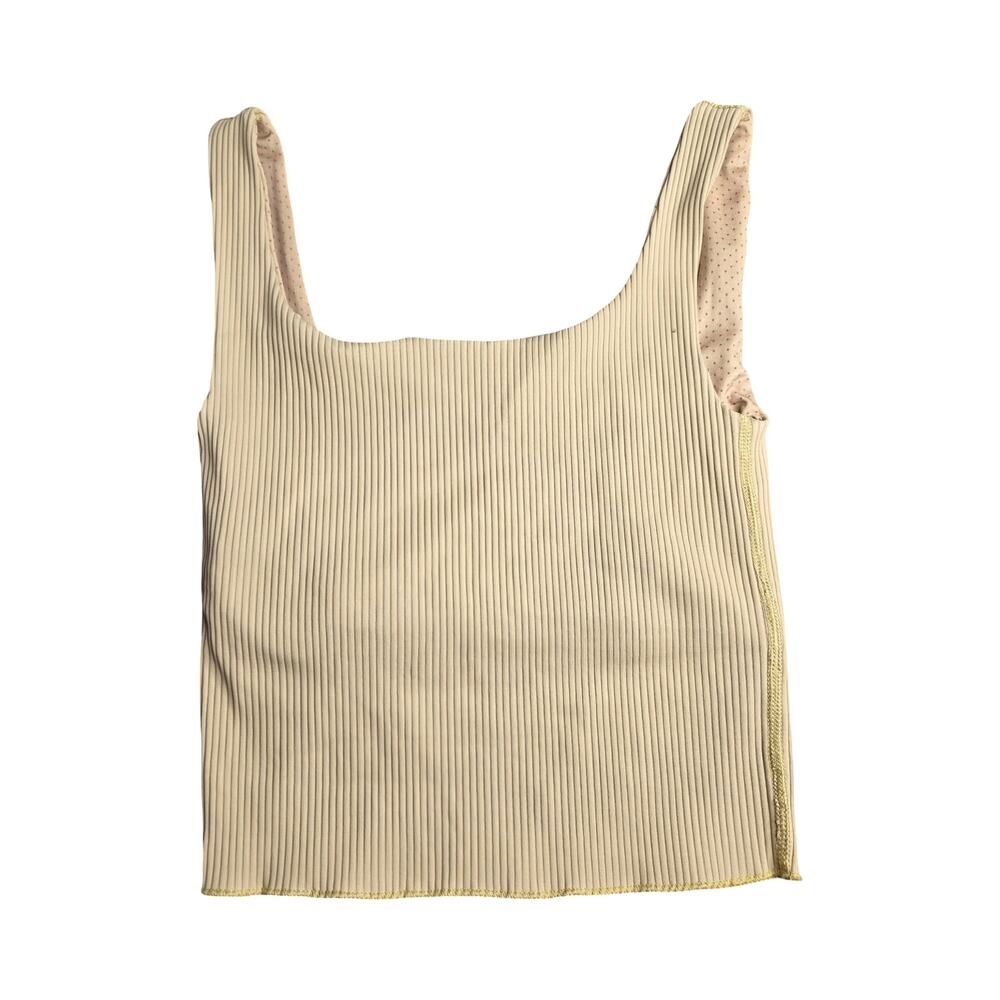 Carbon38 Orange Ribbed Square Neck Tank Size: XS